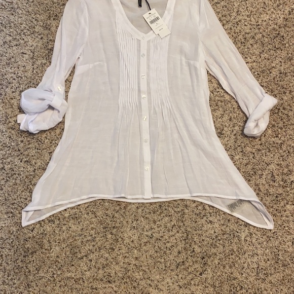 Sheer white Button Down - Picture 7 of 11